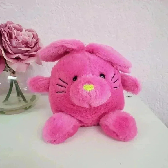 Dan Dee Hot Pink Stuffed Bunny - Picture 1 of 4